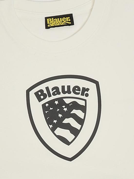 26SS [키즈] 블라우어 티셔츠 26SBLK02522007558 127 White - BLAUER