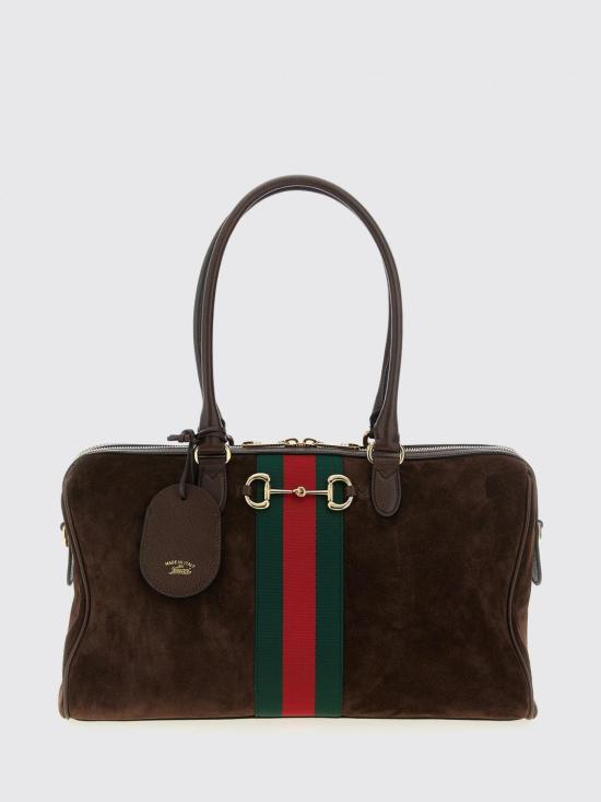 26SS 구찌 보르세토 스웨이드 라지 보스턴백 866734AAGIR 2146 Brown