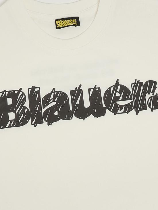 26SS [키즈] 블라우어 티셔츠 26SBLKH02513007558 127 White - BLAUER