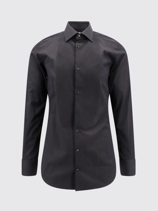 26SS 돌체앤가바나 코튼 포플린 골드 핏 턱시도 셔츠 G5EN5TGK006 N0000 Black - DOLCE & GABBANA