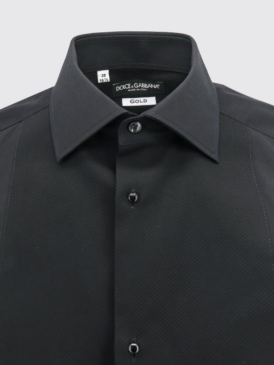 26SS 돌체앤가바나 코튼 포플린 골드 핏 턱시도 셔츠 G5EN5TGK006 N0000 Black - DOLCE & GABBANA