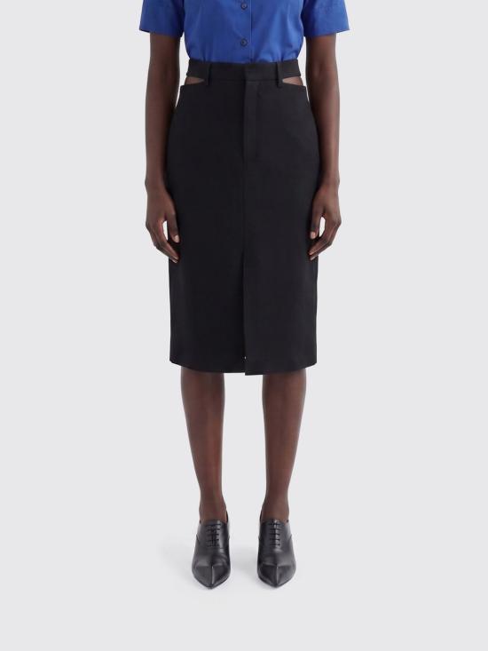 26SS 질샌더 미디 스커트 J03MA0287J40330 001 Black
