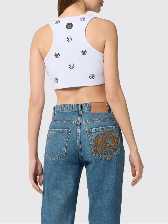 26SS 필립 플레인 트레이닝 티셔츠 SAFCWJK0190PTE004N 01 White - PHILIPP PLEIN