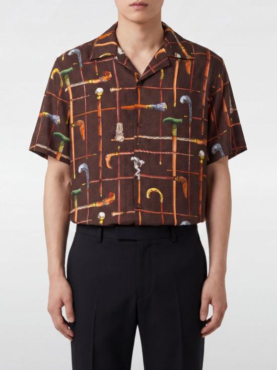 26SS 드롤드무슈 반팔 셔츠 KSH230VI033 BN Brown