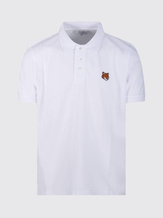 26SS 메종키츠네 폭스 헤드 레귤러 폴로 티셔츠 PM00209KP0002 P100 White - MAISON KITSUNE
