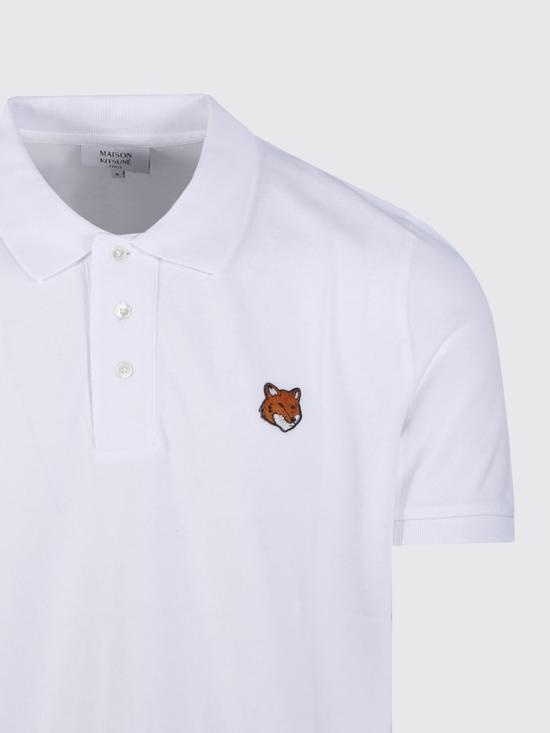 26SS 메종키츠네 폭스 헤드 레귤러 폴로 티셔츠 PM00209KP0002 P100 White - MAISON KITSUNE