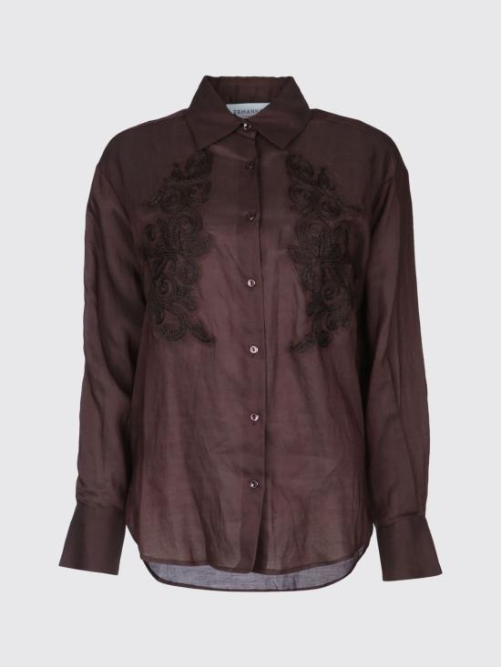 26SS 에르마노 피렌제 블라우스 D48EK029E37 MF190 Brown - ERMANNO FIRENZE