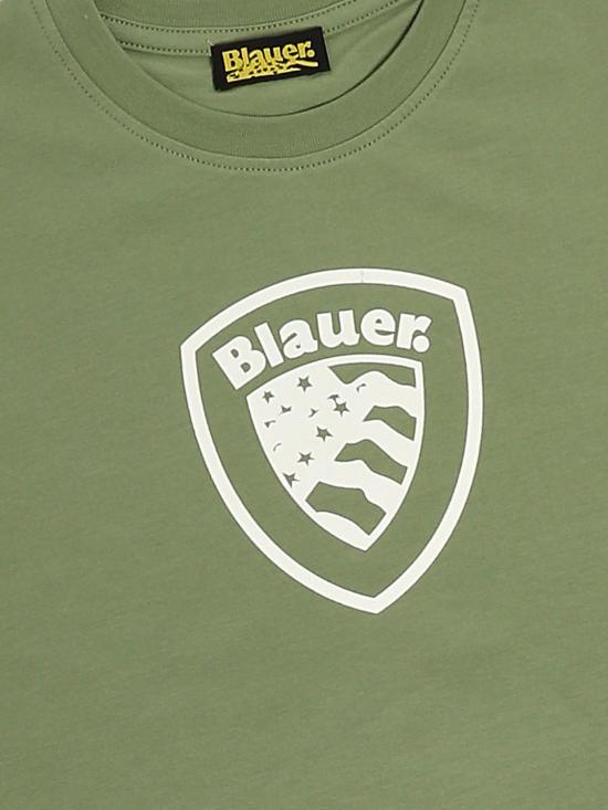 26SS [키즈] 블라우어 티셔츠 26SBLK02522007558 60F Olive - BLAUER