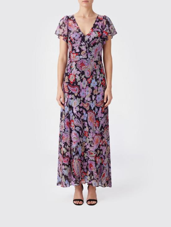 26SS 릭소 롱 원피스 0100554022608019 CARA FLORAL BLACK Pink