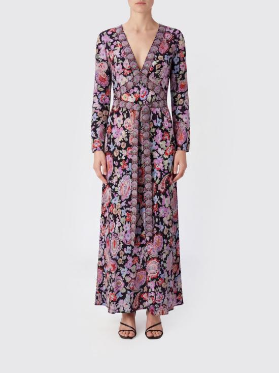 26SS 릭소 롱 원피스 0100052222608019 CARA FLORAL BLACK Pink