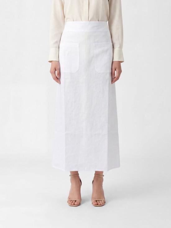 26SS 토템 롱 스커트 253WRB0203FB0458 047 White