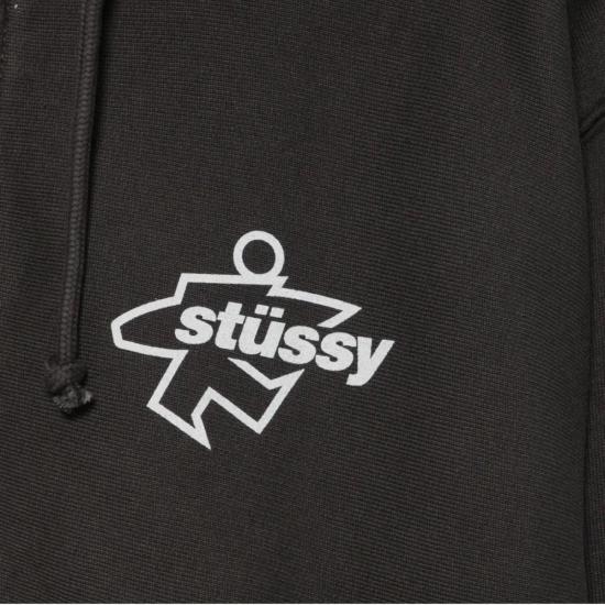  스투시 후드 티셔츠 서프 사이즈 지퍼 후드티 블랙 - STUSSY
