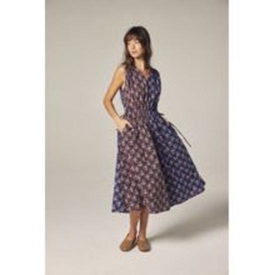  아멘테 롱 원피스 콘트라스트 V넥 드레스 - AMENTE