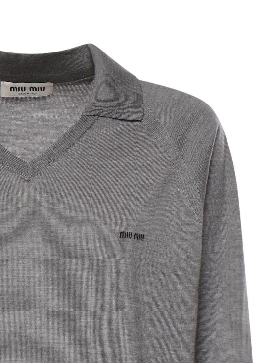 26FW 미우미우 스웨터 MML05J 16WJF0BD9 GREY BLACK - MIU MIU