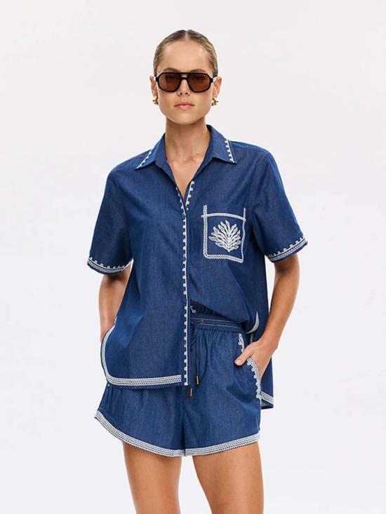  키바리 데님 셔츠 에밀 샴브레이 셔츠 - KIVARI