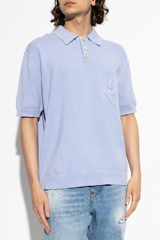 26SS 디스퀘어드2 폴로 티셔츠 S71HA1413 D13214 481 LIGHT BLUE DOM - DSQUARED2