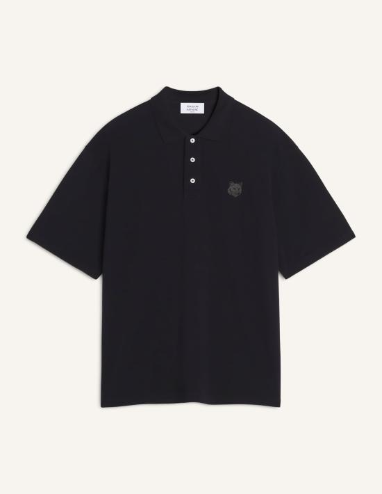 26SS 메종키츠네 폭스 헤드 오버사이즈 폴로 티셔츠 PM00211KP0001P199 BLACK DOM