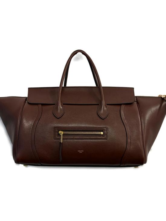 26SS 셀린느 미디움 뉴 러기지 서플 샤이니 램스킨 L100E 3GW228BK BROWN