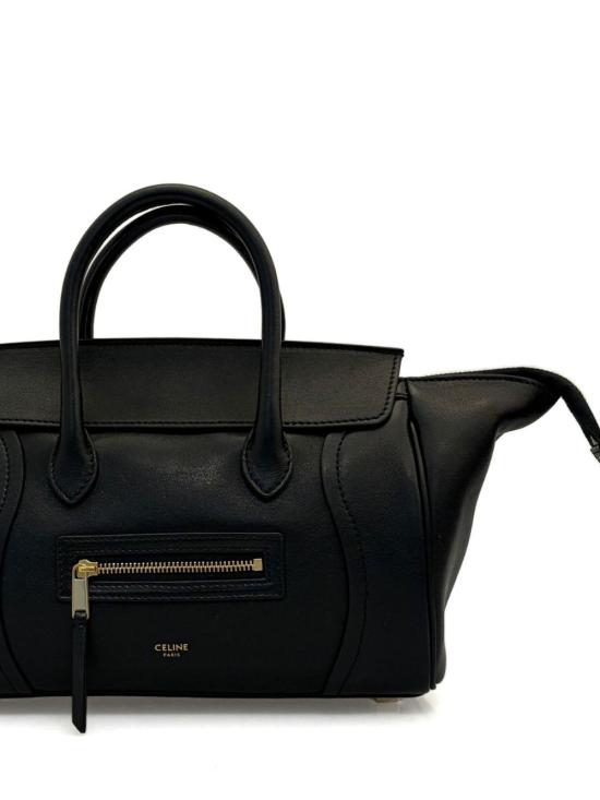 26SS 셀린느 스몰 뉴 러기지백 서플 샤이니 램스킨 124213GW2 38NO BLACK - CELINE
