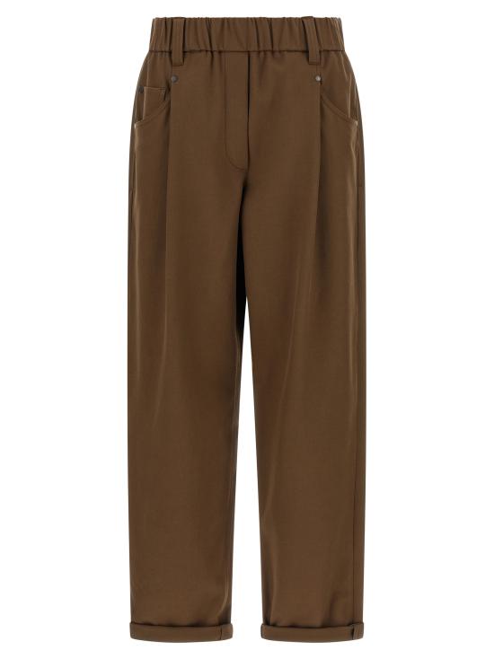 26FW 브루넬로 쿠치넬리 스트레이트 팬츠 MP126P8417C9812 Brown