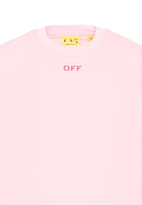 26SS [키즈] 오프화이트 티셔츠 44GAA001S26J006683 PINK - OFF WHITE