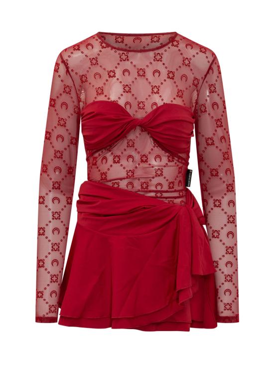 26SS 마린세르 숏 원피스 WDR470ACJER0005 RD11 RIBBON RED