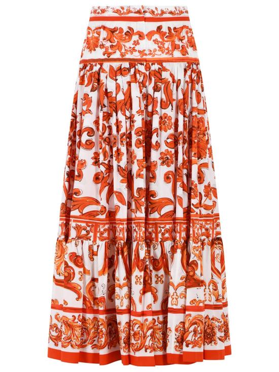 26FW 돌체앤가바나 롱 스커트 F4CX0T GDDRLS9000 Orange - DOLCE & GABBANA