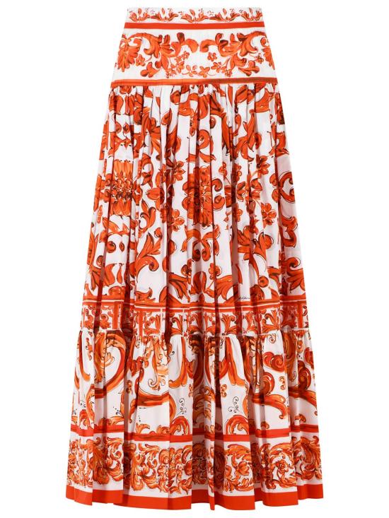 26FW 돌체앤가바나 롱 스커트 F4CX0T GDDRLS9000 Orange