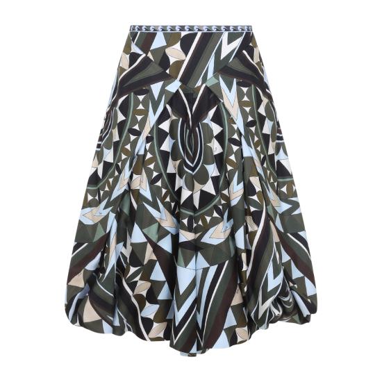 26FW 푸찌 미디 스커트 6HRT06 6H771 040 KHAKI BLUE - PUCCI