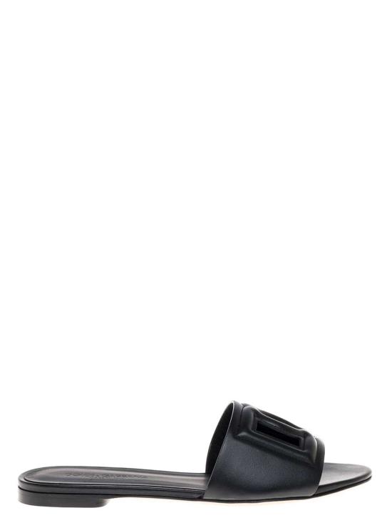 26FW 돌체앤가바나 DG 로고 카프스킨 슬리퍼 CQ0436AY32980999 Black