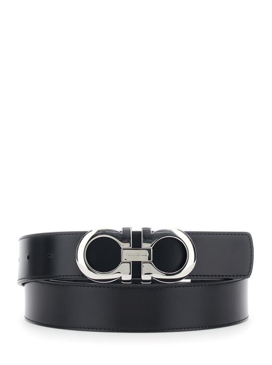 26FW 살바토레 페라가모 간치니 레더 벨트 6755420724127 Black - SALVATORE FERRAGAMO