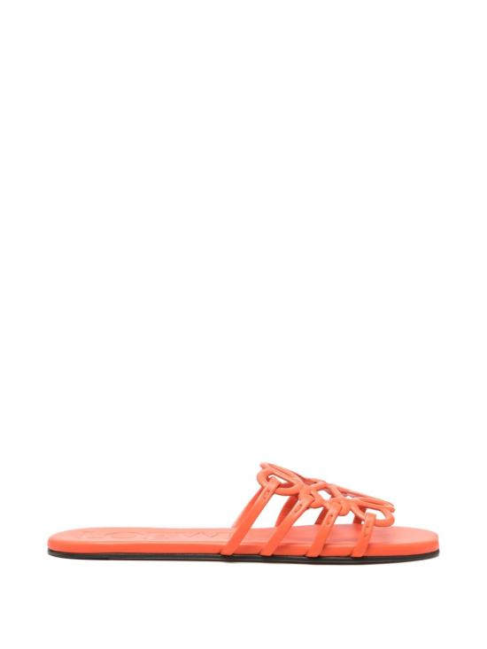 26SS 로에베 페탈 애너그램 소프트 카프스킨 슬라이드 LPEA465X06 4974 Arancio