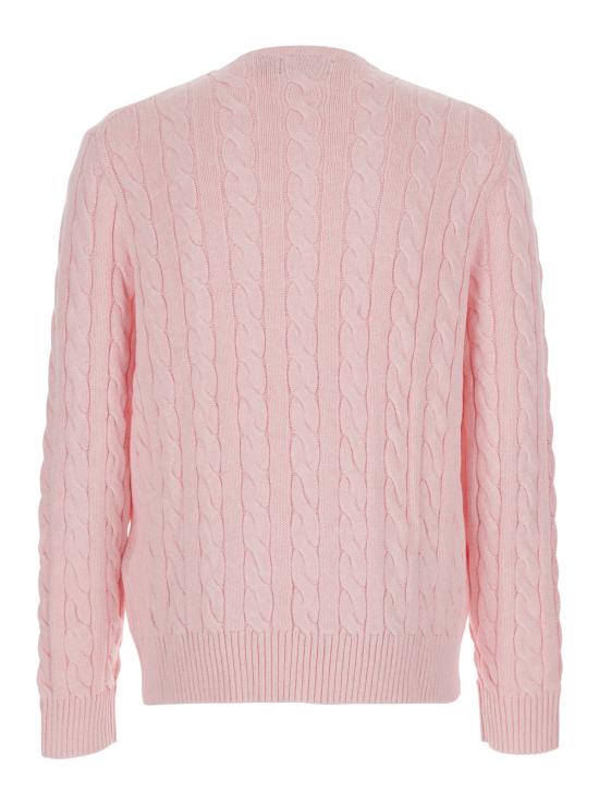 26FW 폴로 랄프로렌 로고 자수 케이블 니트 스웨터 710775885543 Pink - POLO RALPH LAUREN
