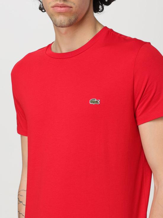 26SS 라코스테 피마 코튼 저지 크루넥 티셔츠 TH6709240 RED DOM - LACOSTE