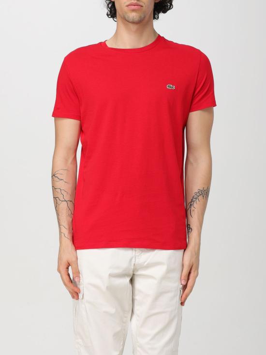 26SS 라코스테 피마 코튼 저지 크루넥 티셔츠 TH6709240 RED DOM