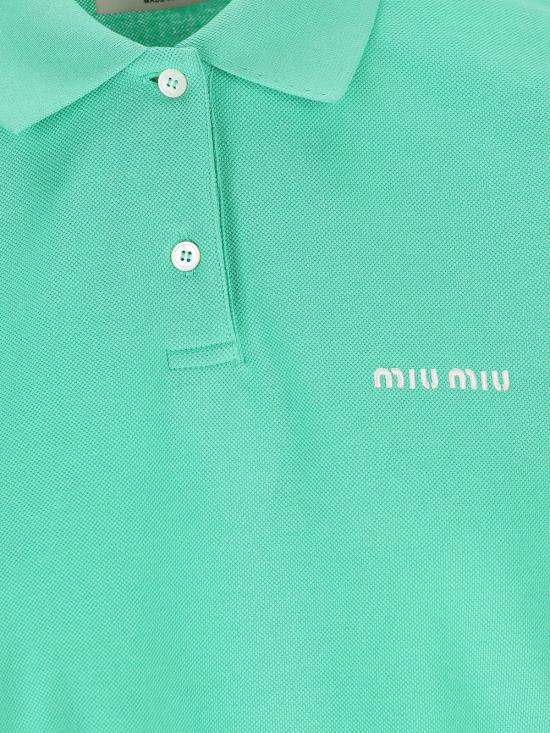 26FW 미우미우 폴로 티셔츠 MJN535SOOO14RW F0223 GREEN - MIU MIU