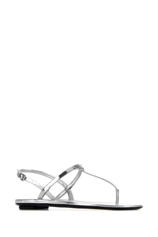 26FW 프라다 삼각로고 페이턴트 플립플랍 샌들 1Y395OF0053AU1 F0118 SILVER - PRADA