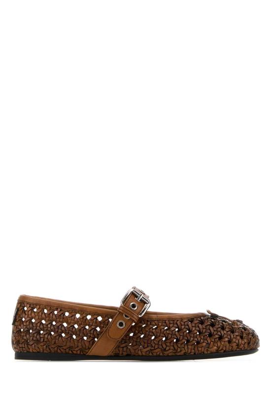 26SS 미우미우 플랫 슈즈 5F684EF0053ZN7 F0046 BROWN