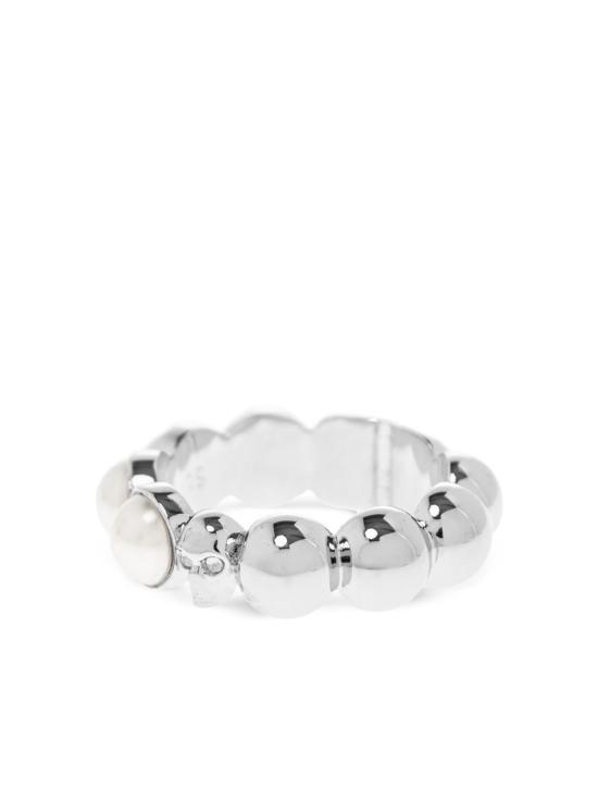 26SS 알렉산더 맥퀸 스컬 & 펄 링 854546J16RP1026 PEARL - ALEXANDER MCQUEEN