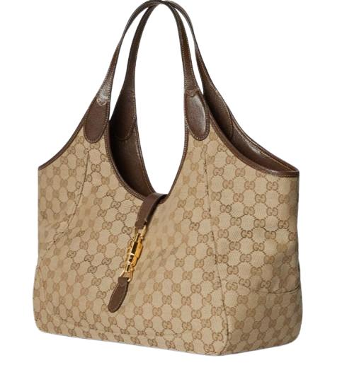 26SS 구찌 메르카토 GG 캔버스 미디엄 토트백 866645 FAFV2 9651 SAND DARK BROWN DOM - GUCCI