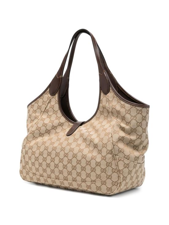 26SS 구찌 메르카토 GG 캔버스 미디엄 토트백 866645 FAFV2 9651 SAND DARK BROWN DOM - GUCCI