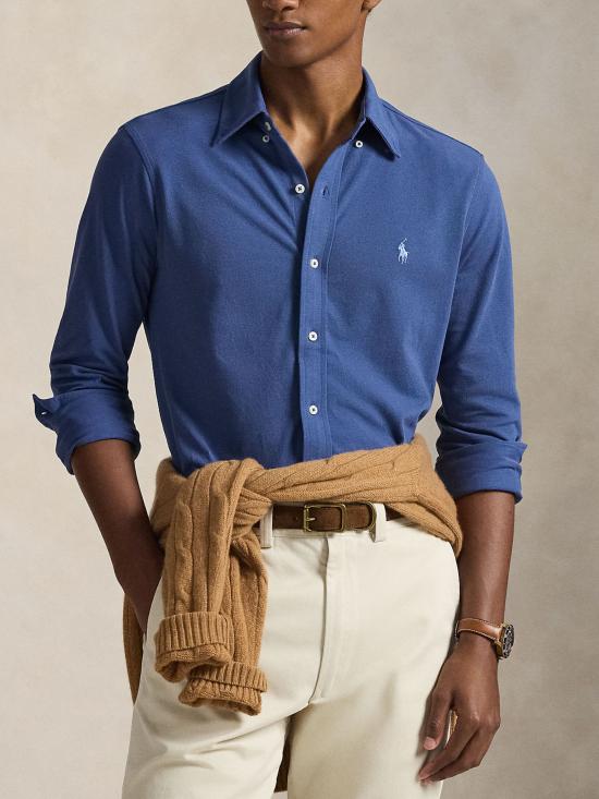 26SS 랄프 로렌 긴팔 셔츠 710654408 502 Blue - RALPH LAUREN