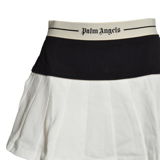 26SS 팜앤젤스 숏 스커트 PWCC095S26FAB001 0310 Bianco nero - PALM ANGELS