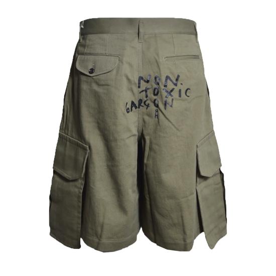 26SS 꼼데가르송 숏팬츠 FQP504S26 KHAKI2 Khaki nero - COMME DES GARCONS