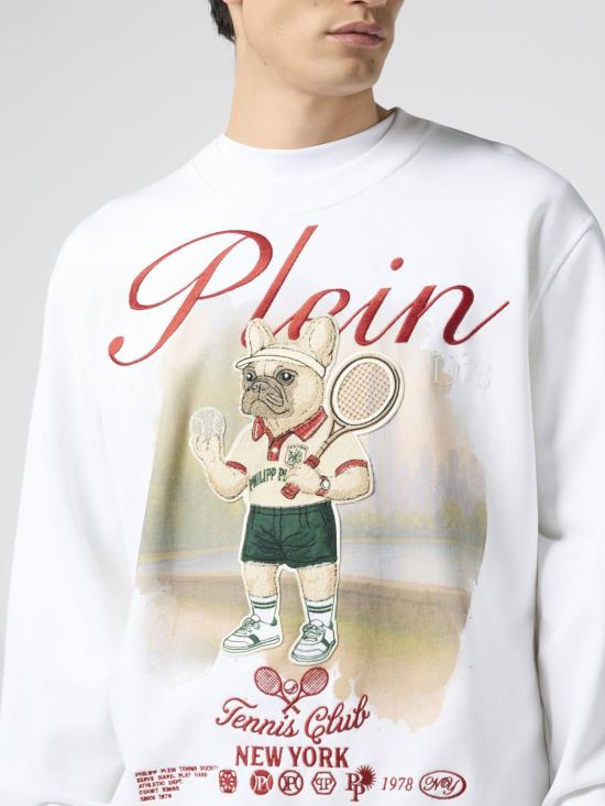 26SS 필립 플레인 긴팔 티셔츠 PAFCMJO1454PTE180N 01OF White - PHILIPP PLEIN