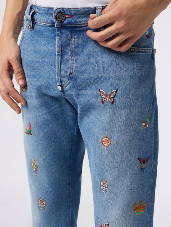 26SS 필립 플레인 데님 팬츠 SAFCMDT4282PDE004N 07MY Denim - PHILIPP PLEIN