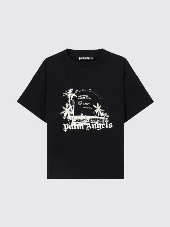 26SS 팜앤젤스 반팔 티셔츠 PMAA109S26JER006 1003 Black - PALM ANGELS