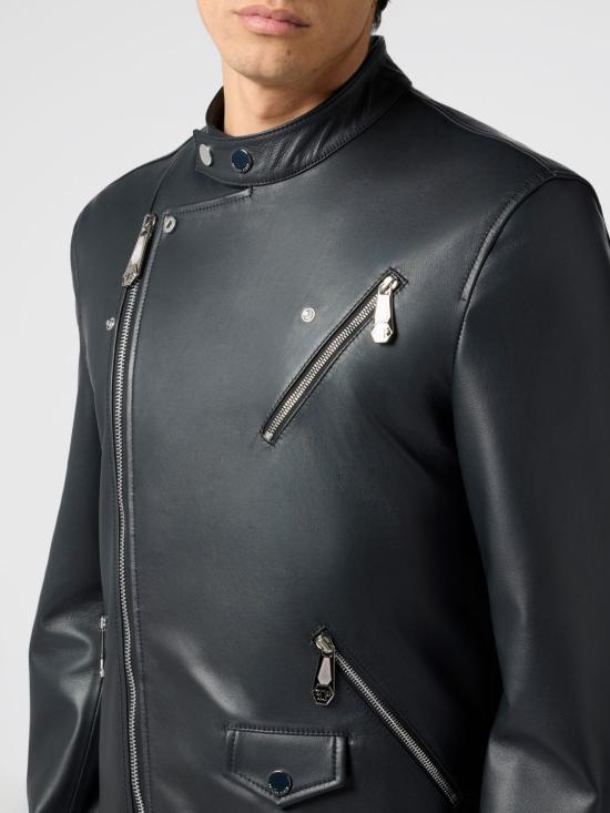 26SS 필립 플레인 가죽 자켓 PAFCMLB2074PLE005N 02 Black - PHILIPP PLEIN