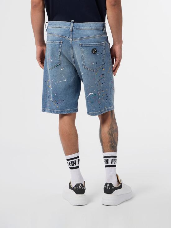 26SS 필립 플레인 데님 숏팬츠 SAFCMDT4300PDE004N 07MY Denim - PHILIPP PLEIN