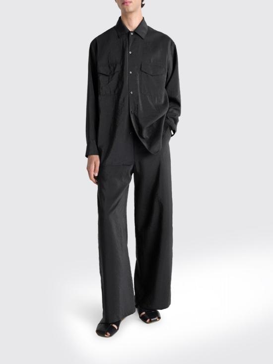 26SS 르메르 드라이 실크 컨버터블 칼라 셔츠 SH1233LF1308 BK999 Black - LEMAIRE